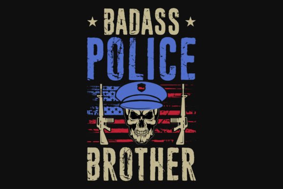 Badass Police Brothers: A Powerful T-Shirt Design for POD Sellers
