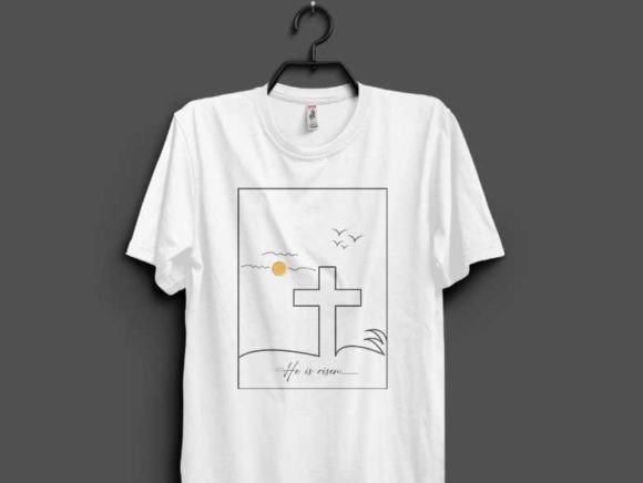 He is Risen Concept T Shirt Design for Easter & Faith-Based Brands