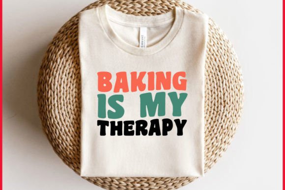 Retro Baking T-shirt Design: Baking is My Therapy