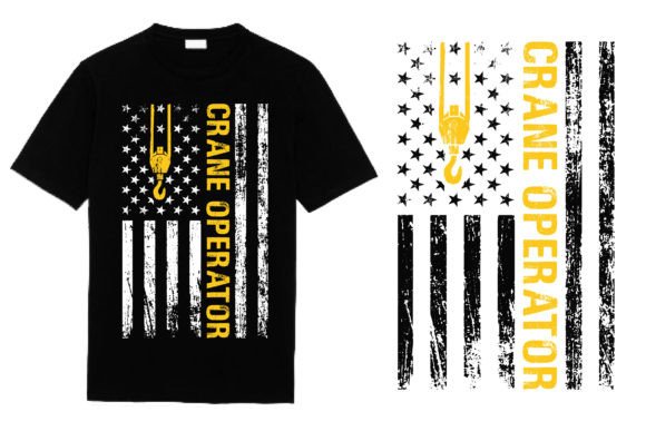 USA Flag Crane Operator T-Shirt: Bold Design for Heavy Equipment Pros
